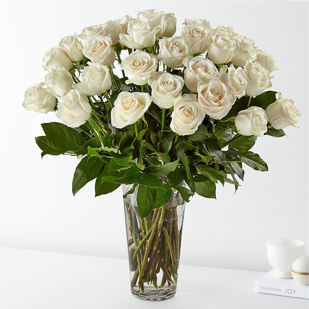 Long Stem White Rose Bouquet – Flower Loft, Southfield MI