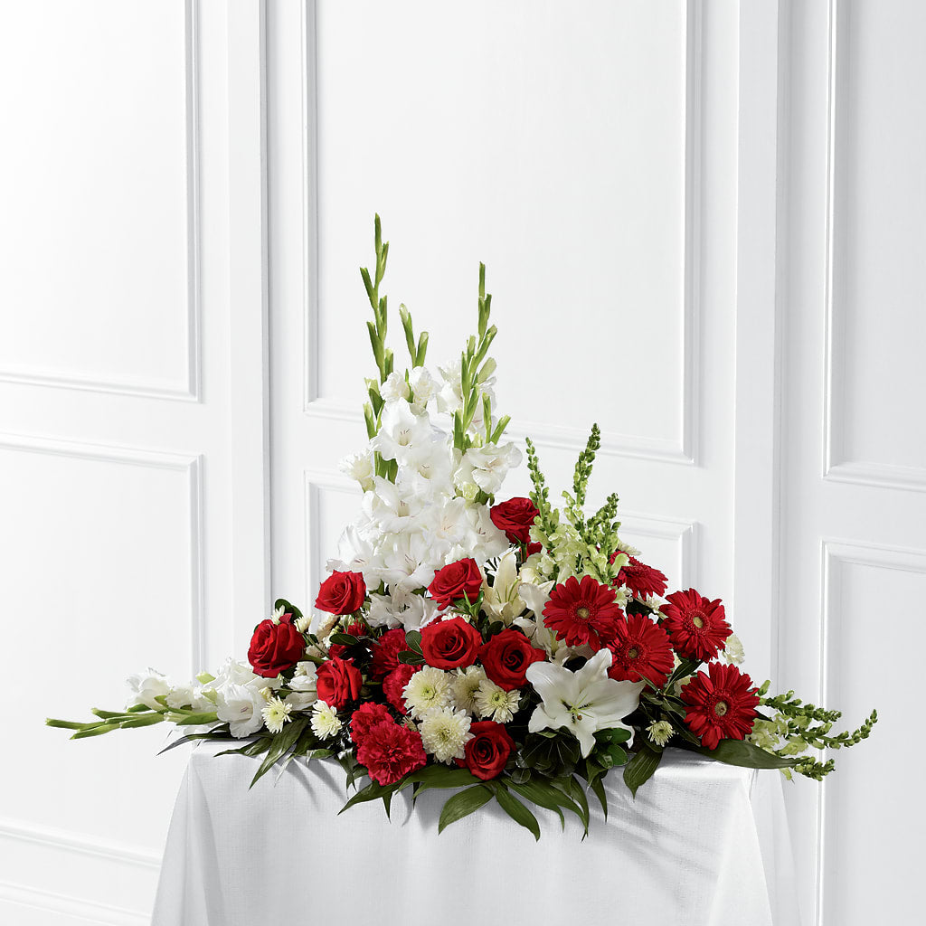 Crimson & White Arrangement – Flower Loft, Southfield MI
