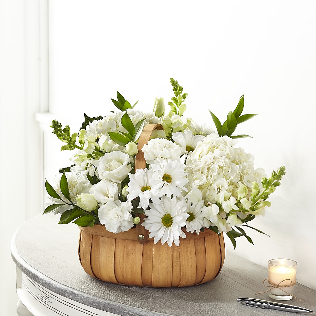 Pure Ivory Basket – Flower Loft, Southfield MI