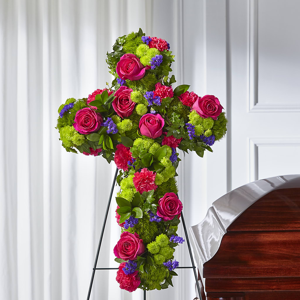 Tribute Rose Floral Cross – Flower Loft, Southfield MI