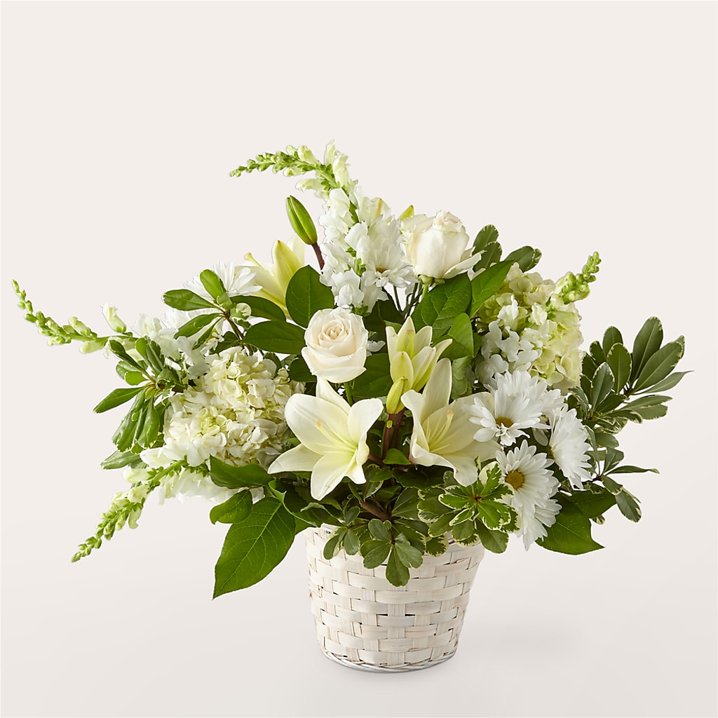 Ivory Elegance Floral Basket – Flower Loft, Southfield MI