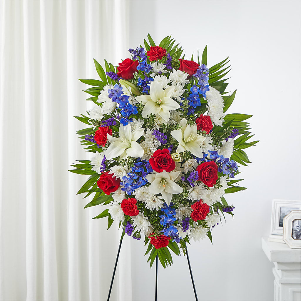 Cherished Service Standing Spray – Flower Loft, Southfield MI