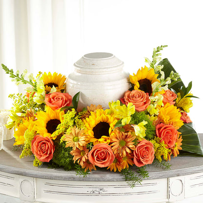Faithful Sunflower Cremation Adornment –  Flower Loft, Southfield MI