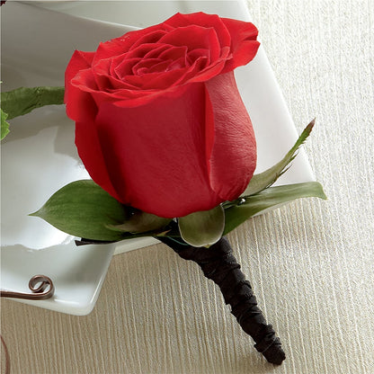 Red Rose Boutonniere –  Flower Loft, Southfield MI